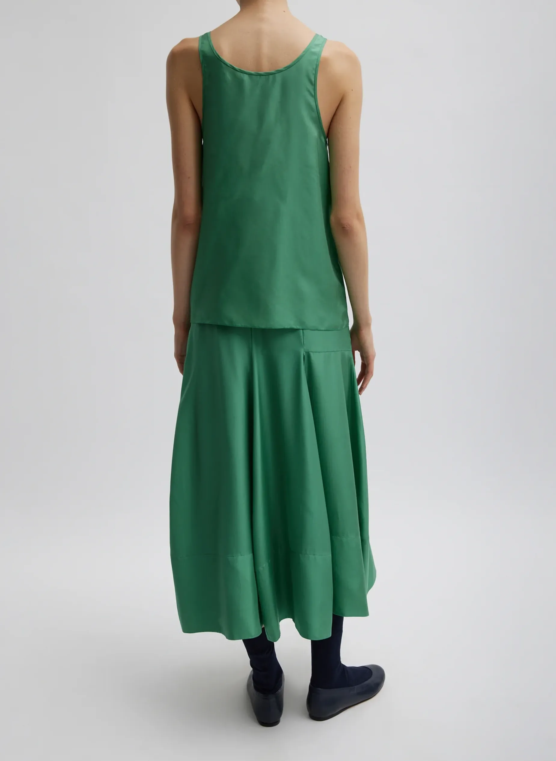 Tops>Tibi Silk Habutai Tank Top Green Tea