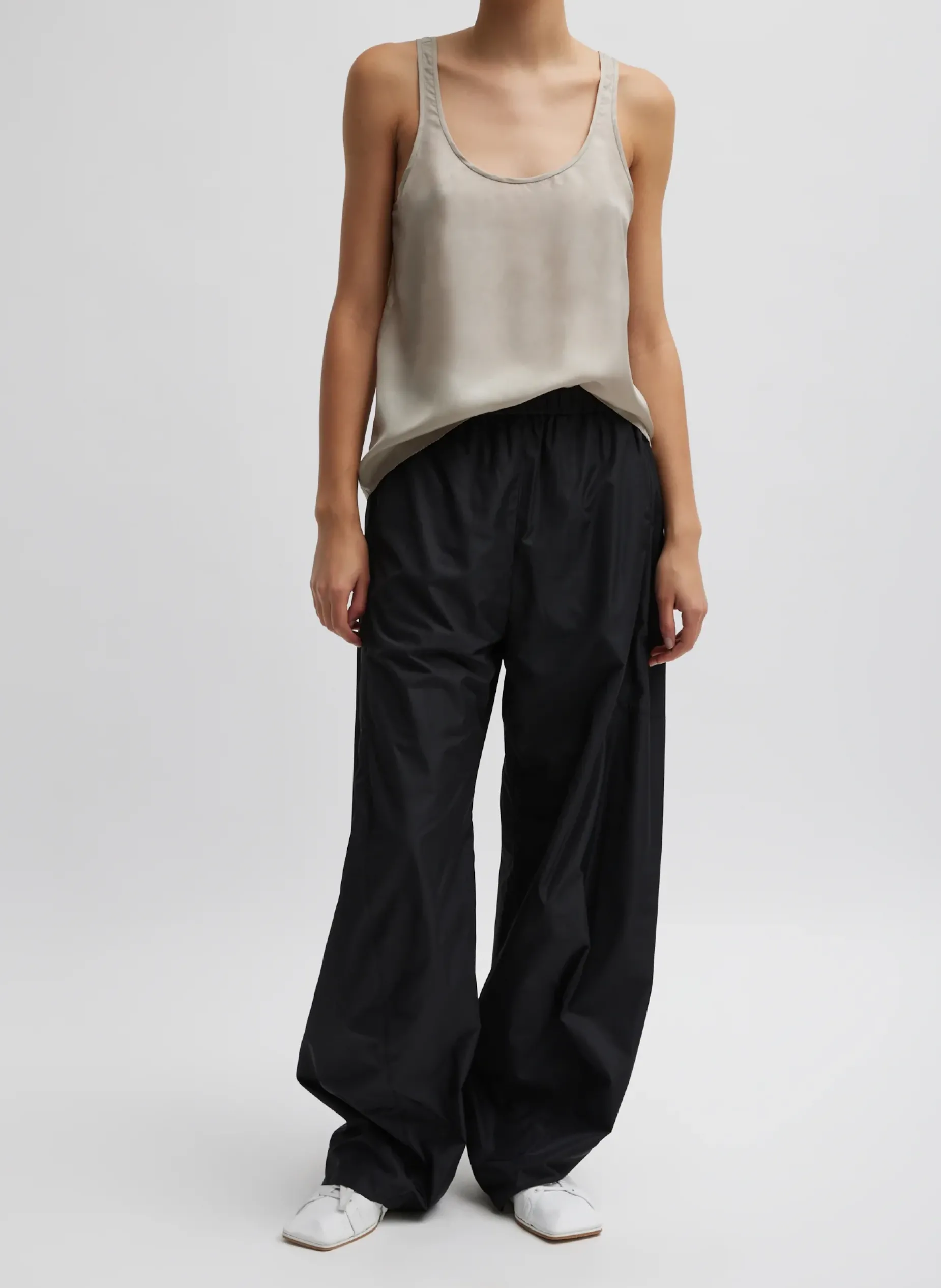 Tops>Tibi Silk Habutai Tank Top Light Stone