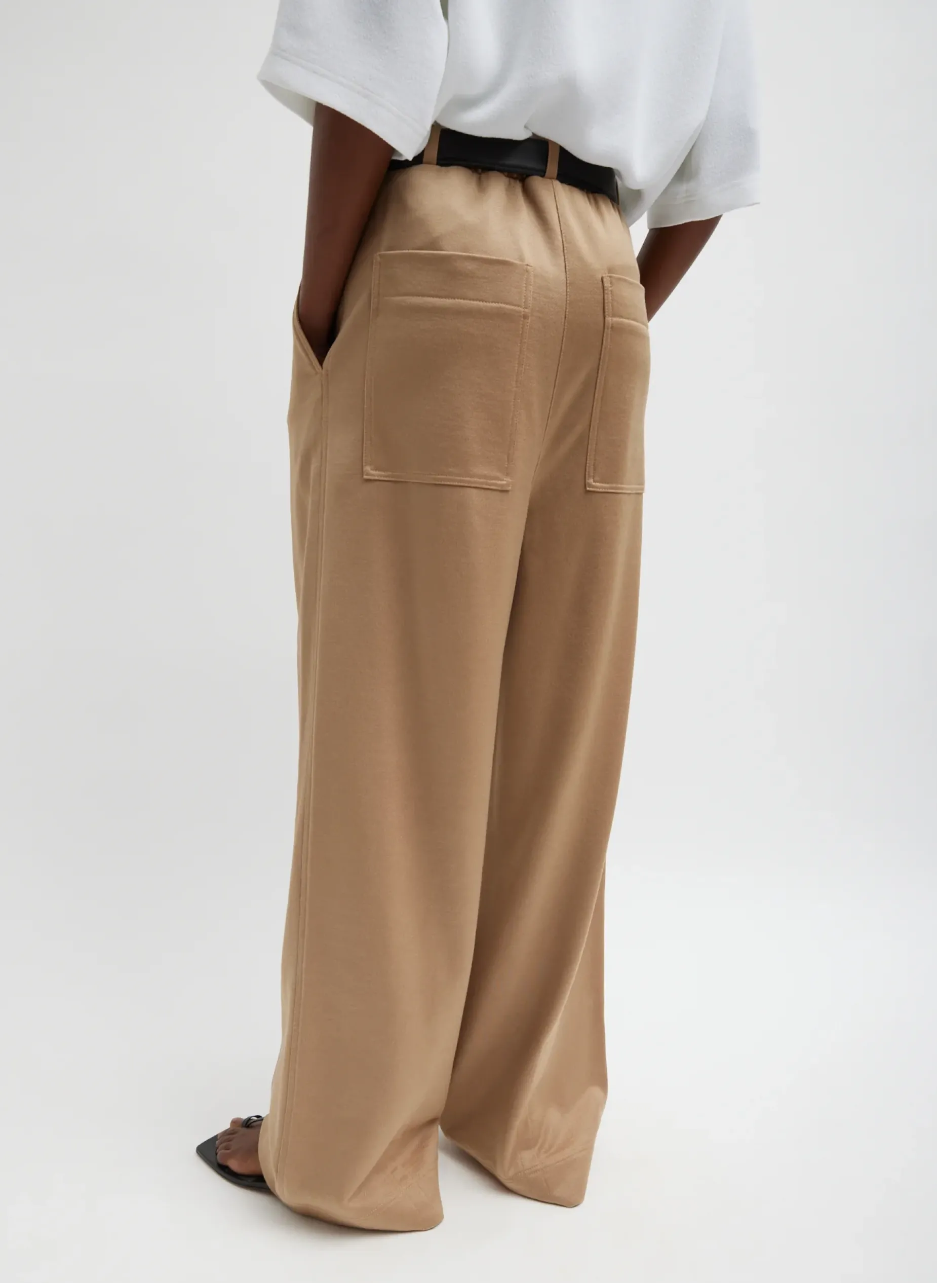 Leisure Sets|Pants & Shorts>Tibi Silk Terry Pleated Pull On Pant Granola