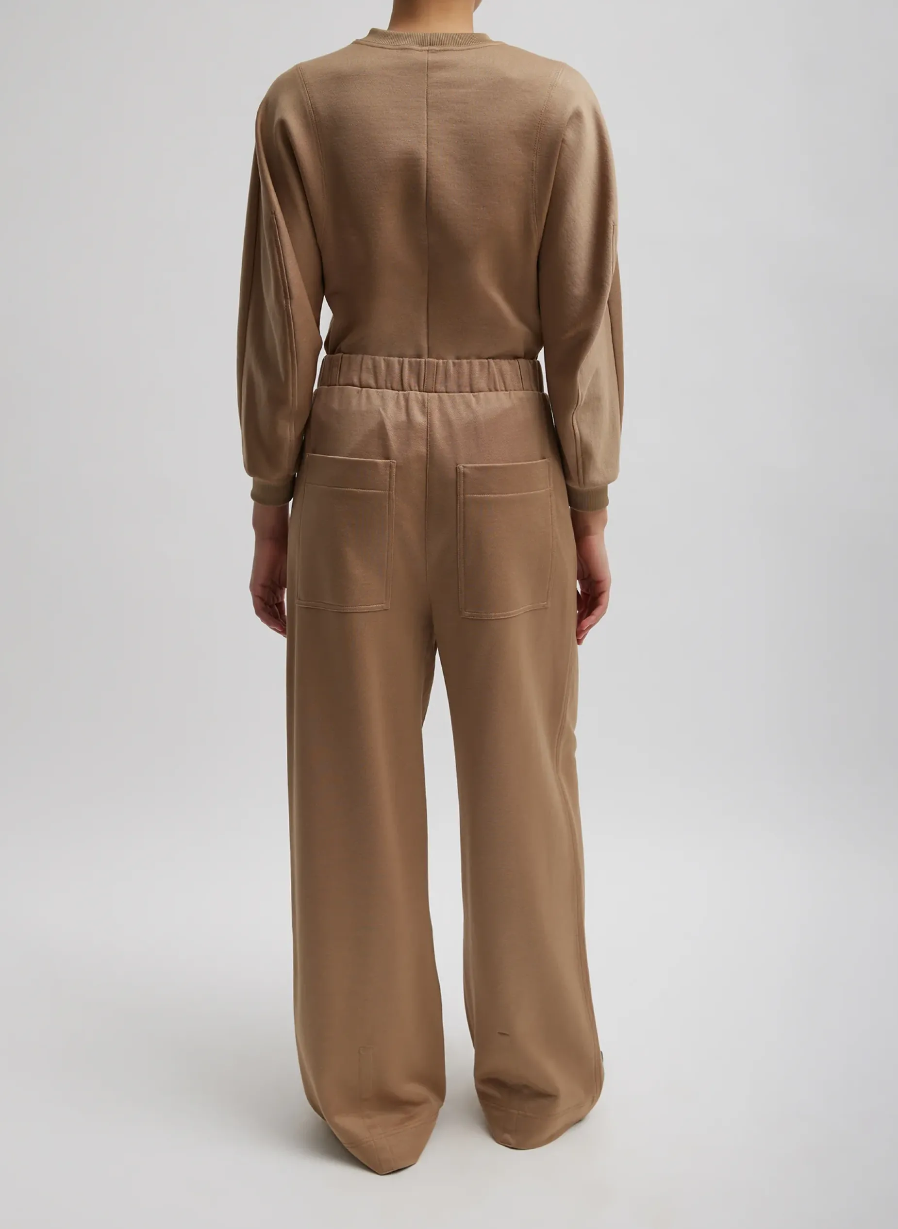 Leisure Sets|Knitwear & Sweatshirts>Tibi Silk Terry Sculpted Sleeve Slim Sweatshirt Granola
