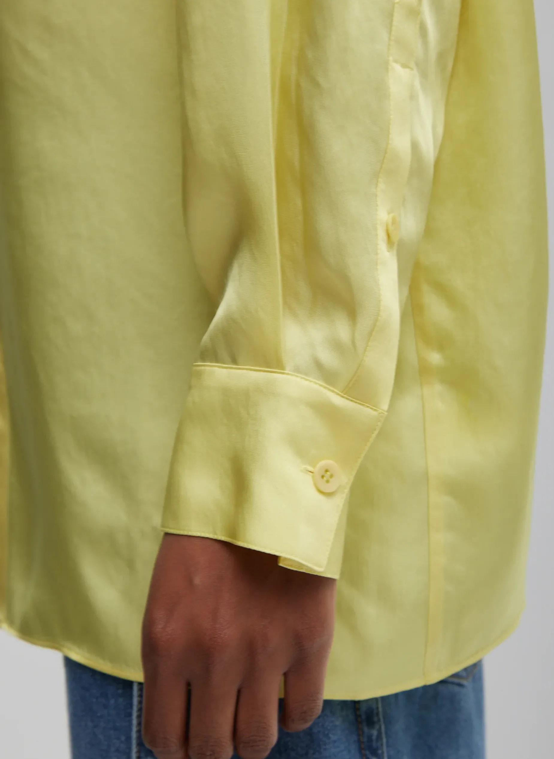 Tops>Tibi Spring Acetate Shirt With Cocoon Back Yellow