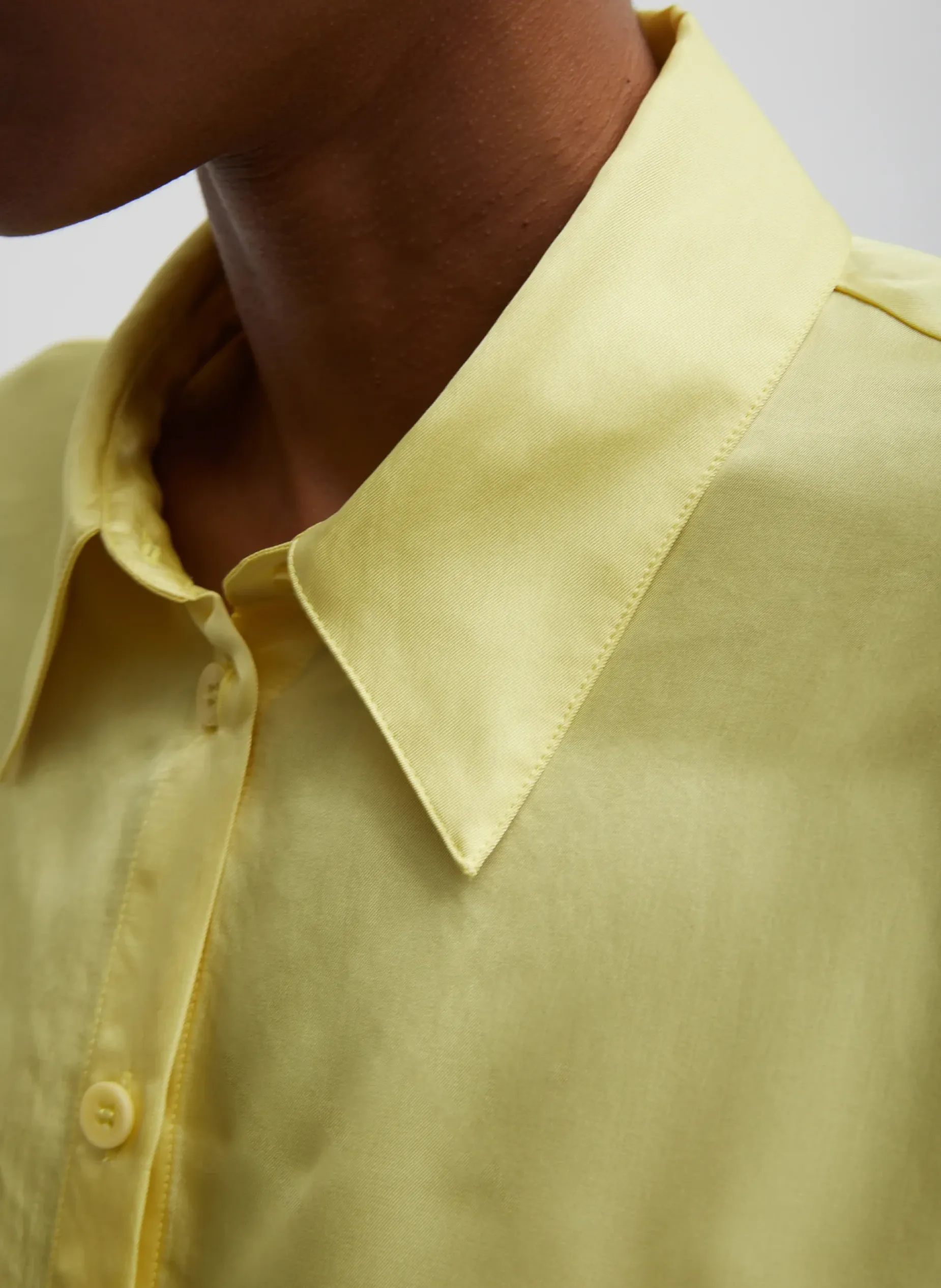 Tops>Tibi Spring Acetate Shirt With Cocoon Back Yellow
