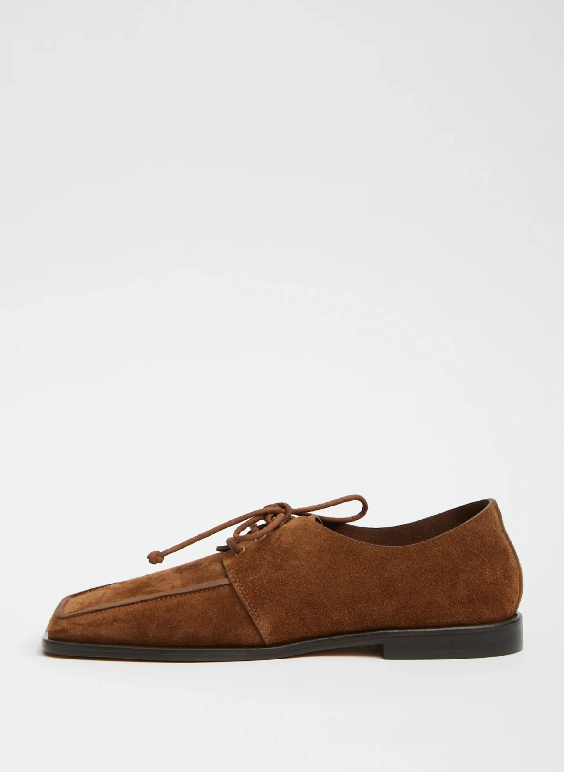 Curated Closets|Flats>Tibi Suede Brody Square Toe Loafer Hazelnut Brown
