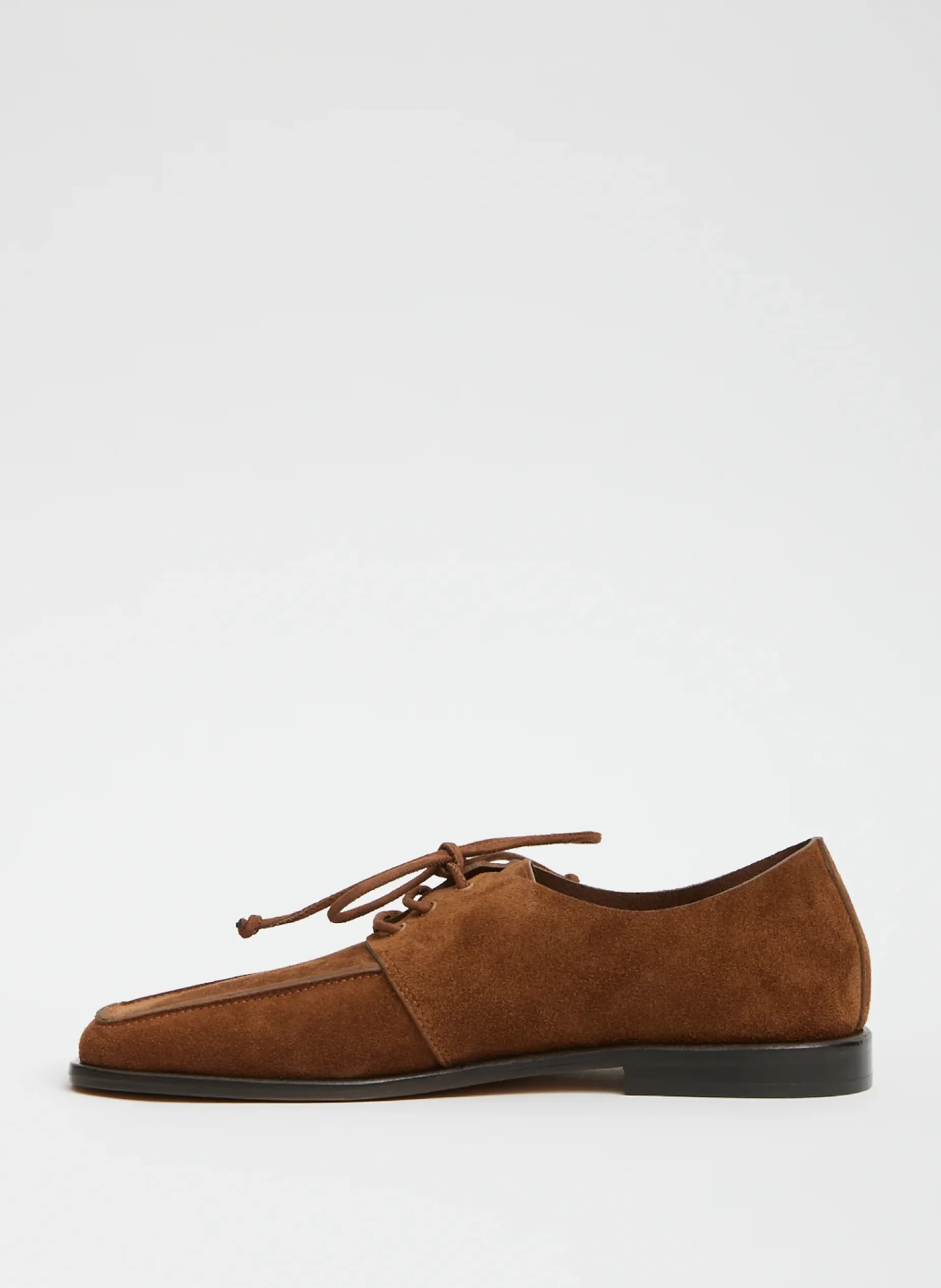 Curated Closets|Flats>Tibi Suede Brody Square Toe Loafer Hazelnut Brown