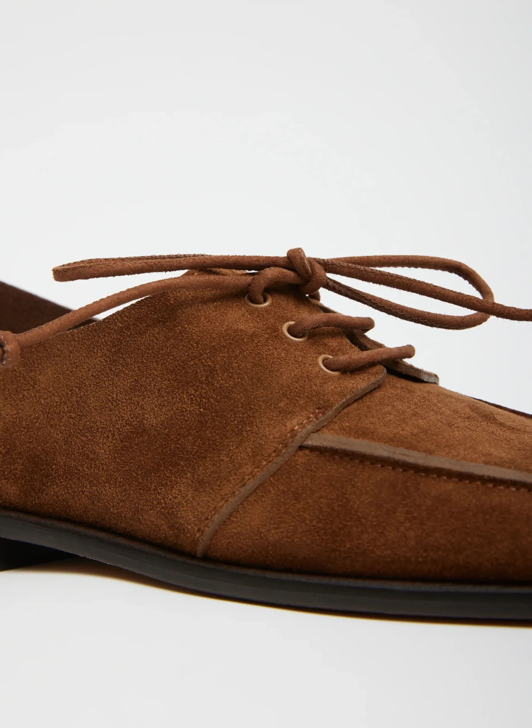 Curated Closets|Flats>Tibi Suede Brody Square Toe Loafer Hazelnut Brown