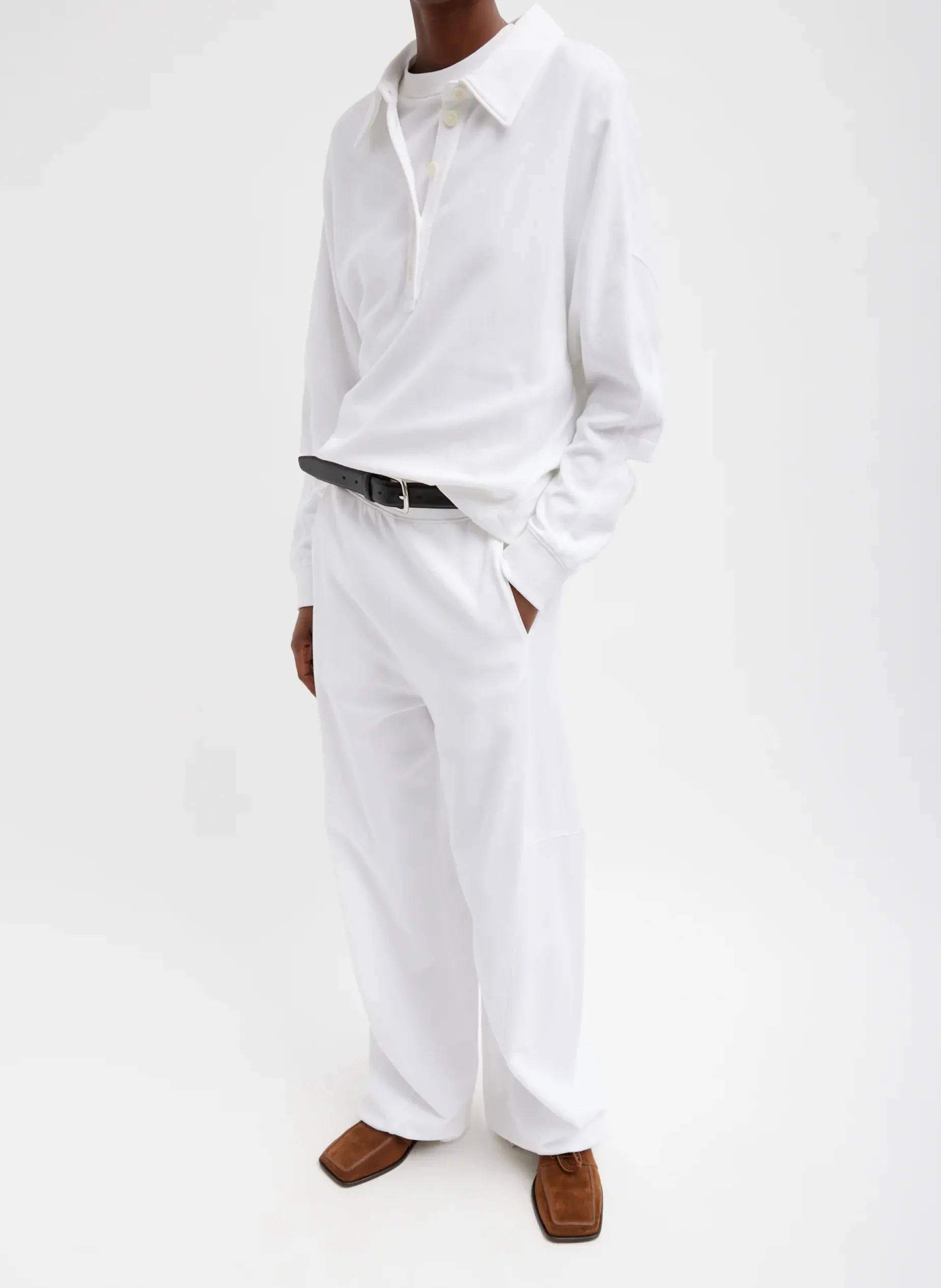 Leisure Sets|Pants & Shorts>Tibi Summer Sweatshirting Winslow Pant White