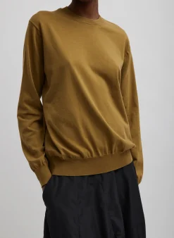 Knitwear & Sweatshirts|Fundamentals - WOFs>Tibi Super Fine Gauge Perfect Men's Pullover Dark Hazel