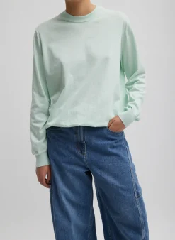 Knitwear & Sweatshirts|Fundamentals - WOFs>Tibi Super Fine Gauge Perfect Men's Pullover Pale Mint