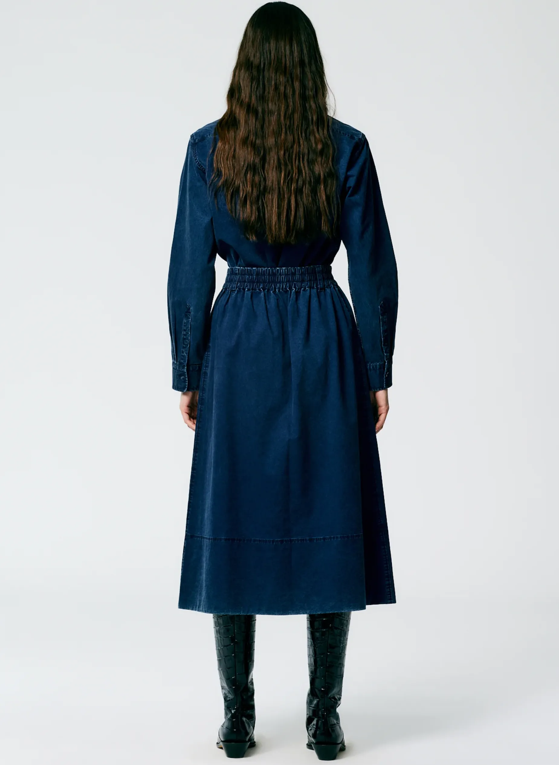 Denim|Skirts>Tibi Tencel Cotton Pull On Full Skirt Blue