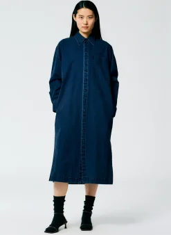 Denim|Dresses>Tibi Tencel Cotton Shirtdress Blue