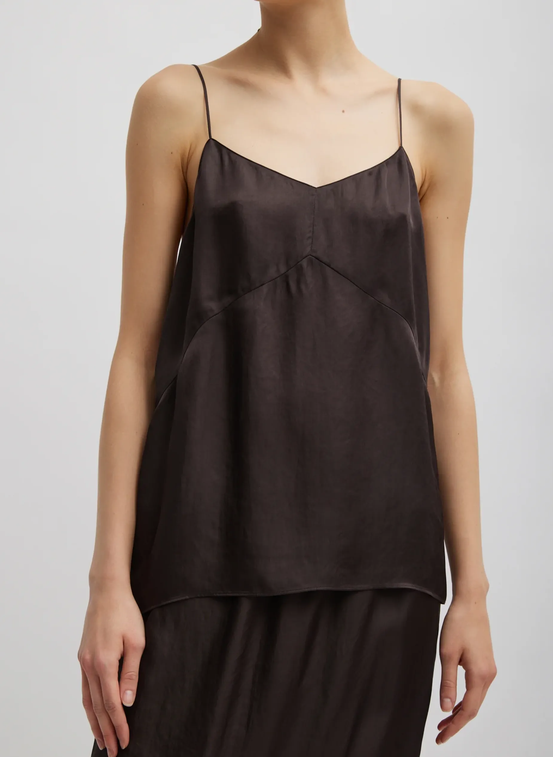 Tops|Fundamentals - WOFs>Tibi The Slip Cami Brown