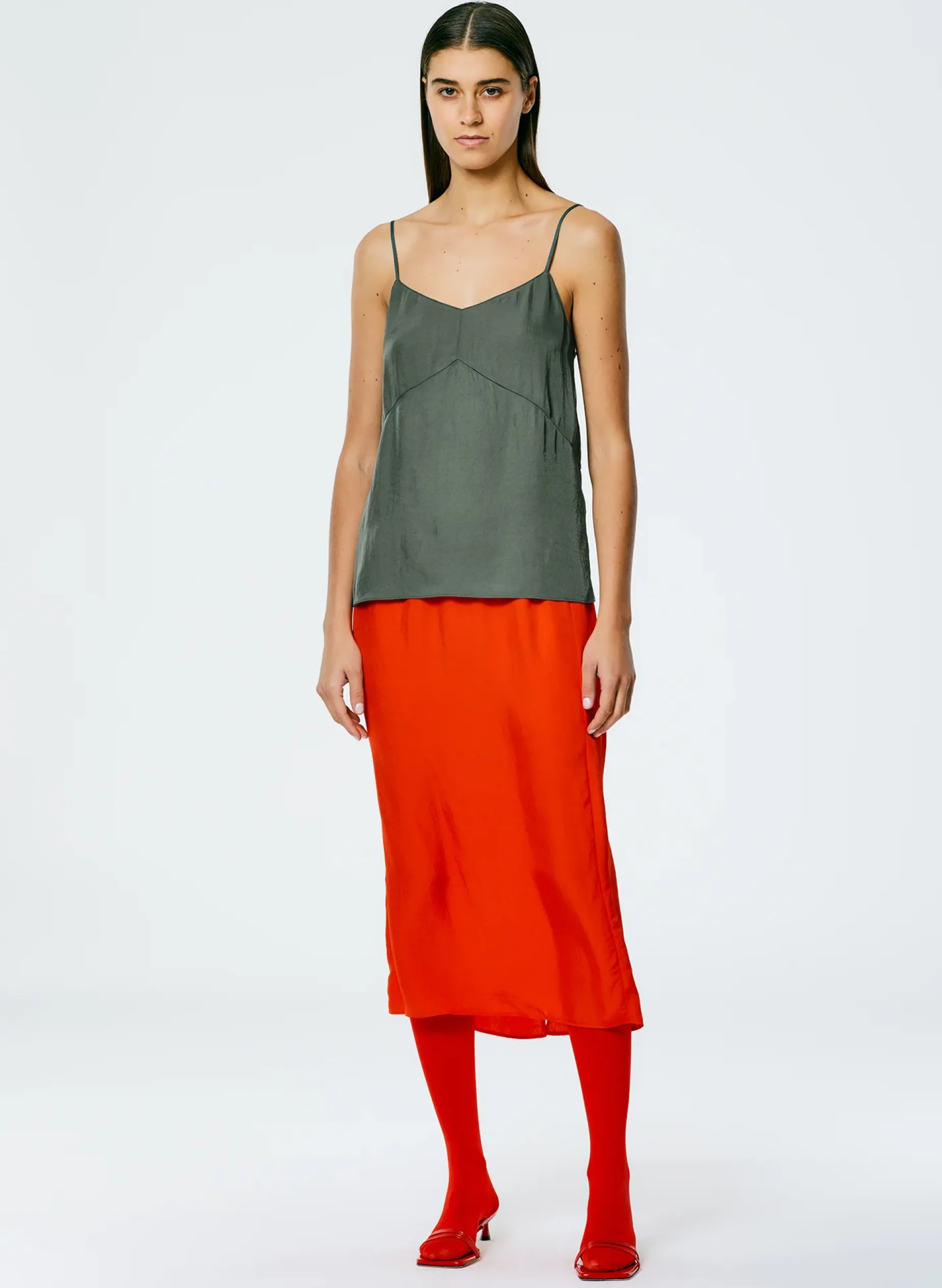 Tops>Tibi The Slip Cami Grey Pine