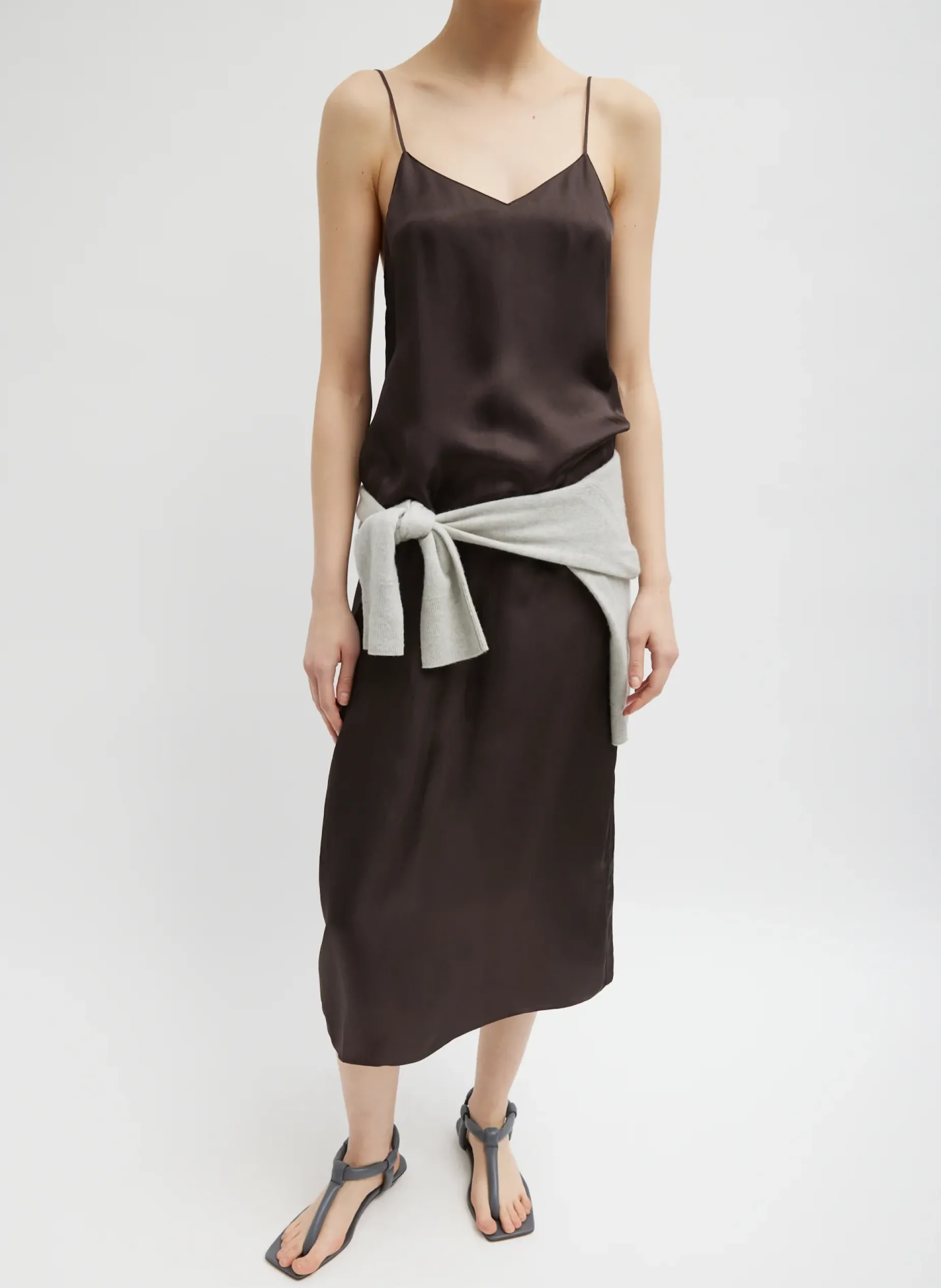 Dresses|Fundamentals - WOFs>Tibi The Slip Dress Brown