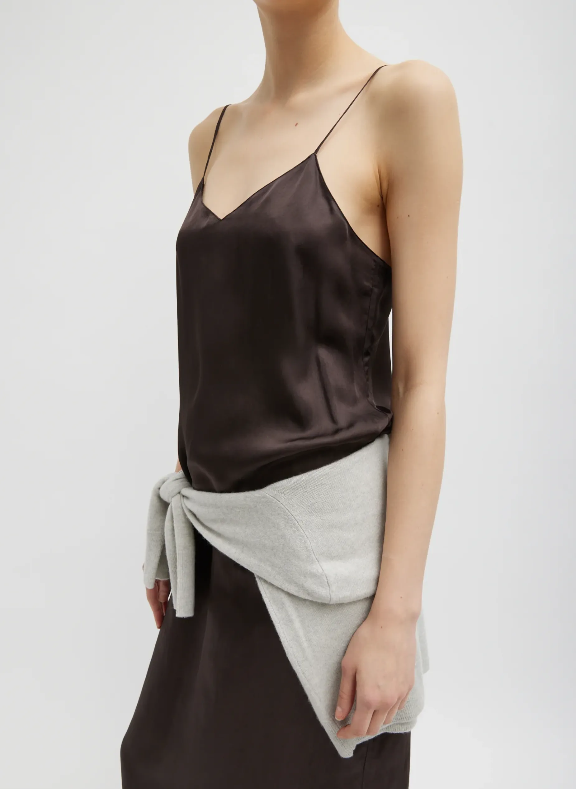 Dresses|Fundamentals - WOFs>Tibi The Slip Dress Brown
