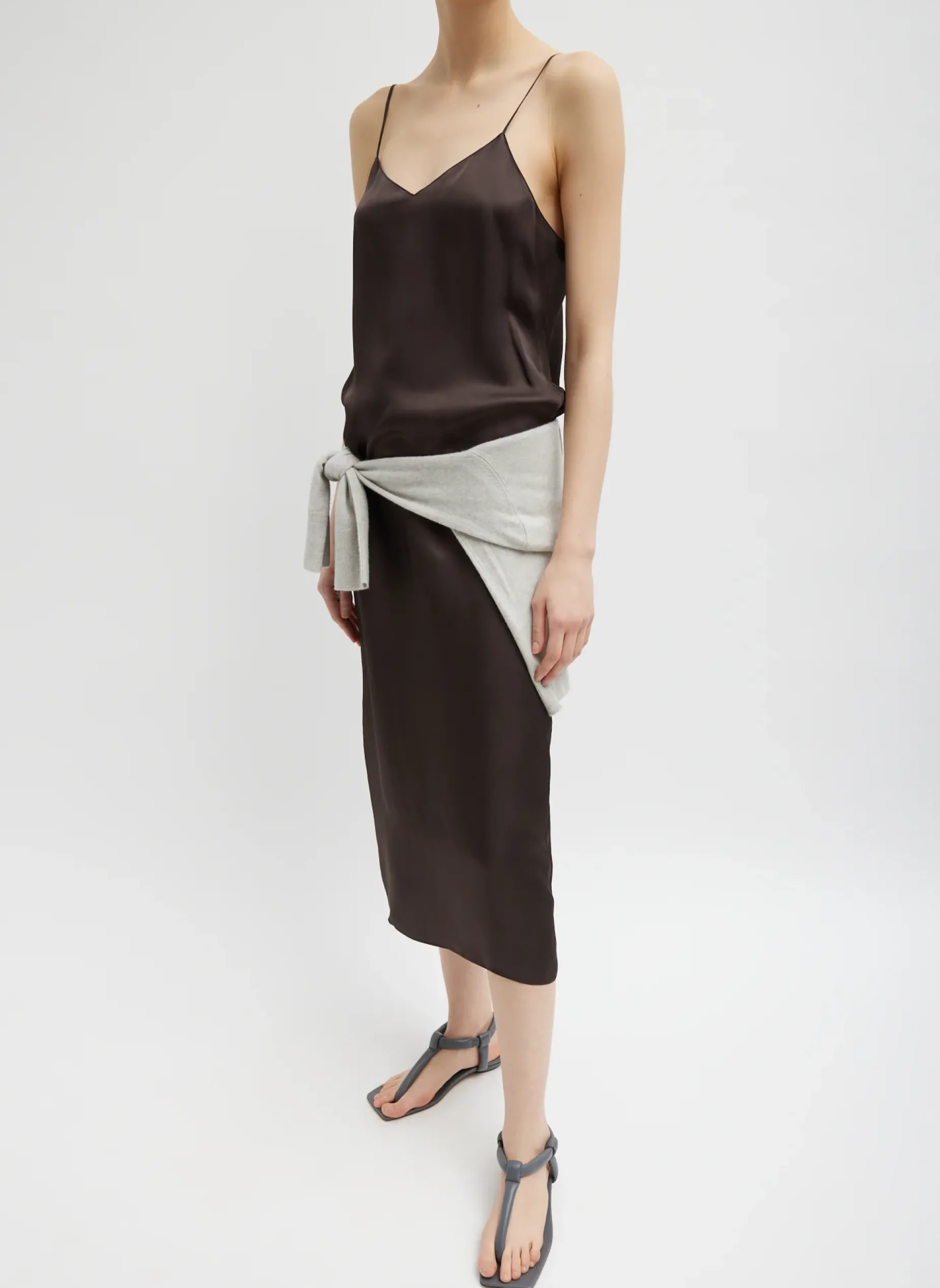 Dresses|Fundamentals - WOFs>Tibi The Slip Dress Brown