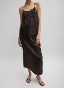 Skirts|Fundamentals - WOFs>Tibi The Slip Skirt Brown