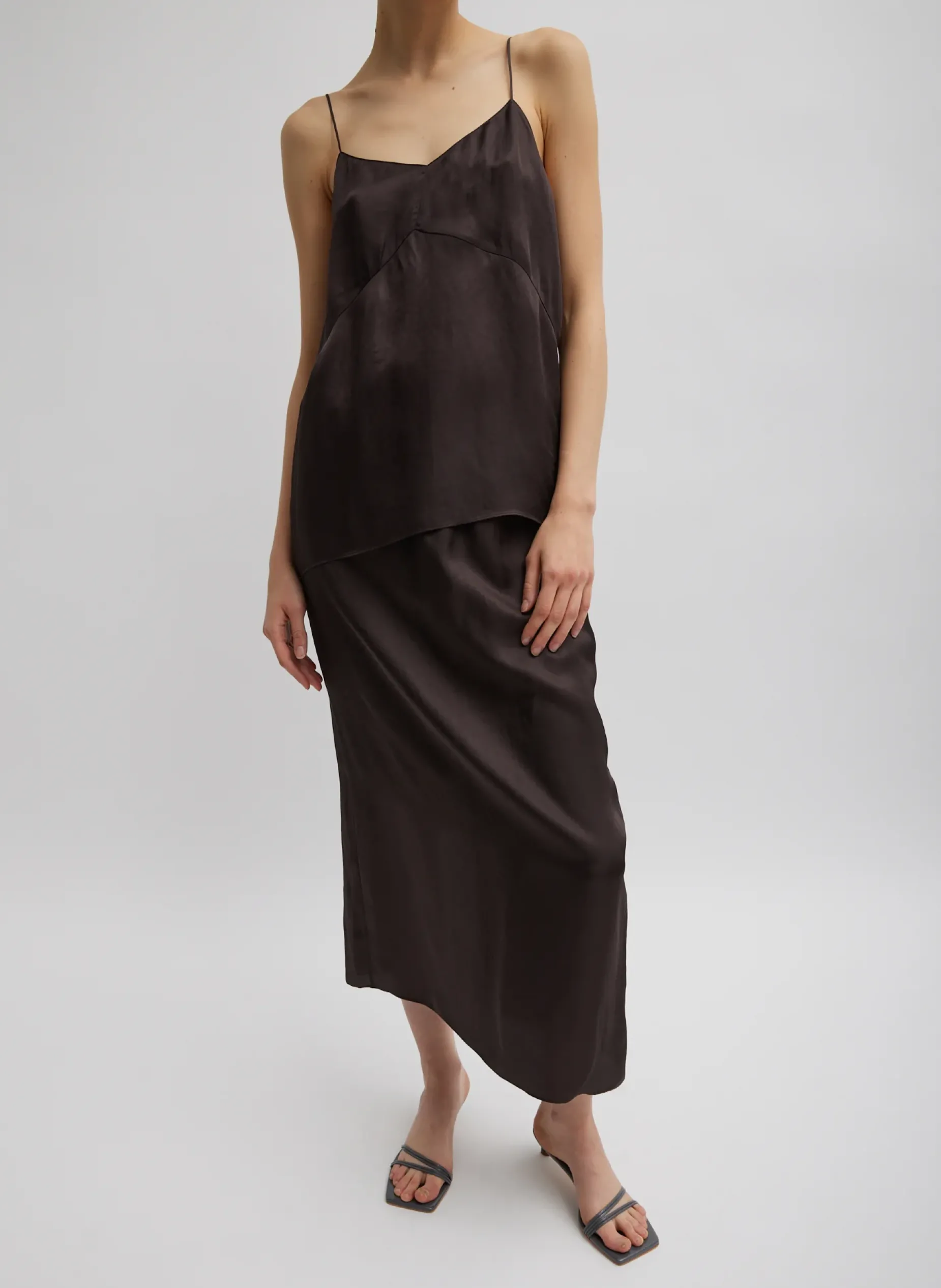 Skirts|Fundamentals - WOFs>Tibi The Slip Skirt Brown