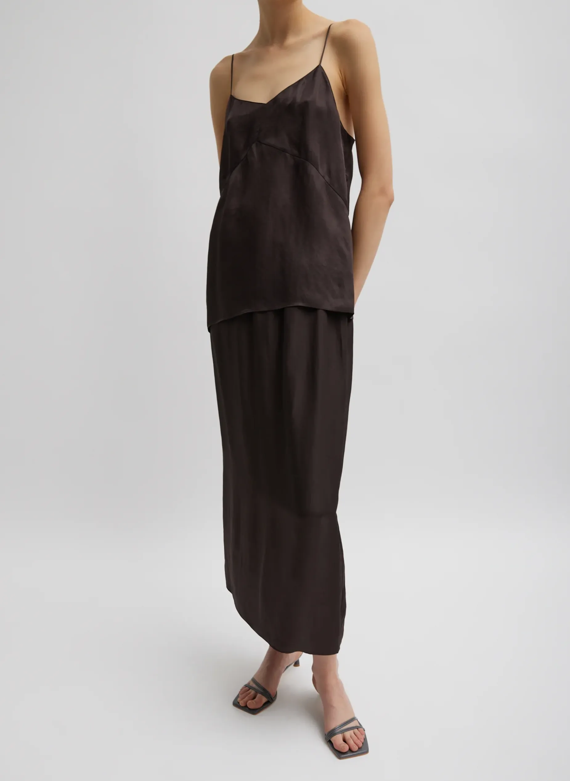 Skirts|Fundamentals - WOFs>Tibi The Slip Skirt Brown