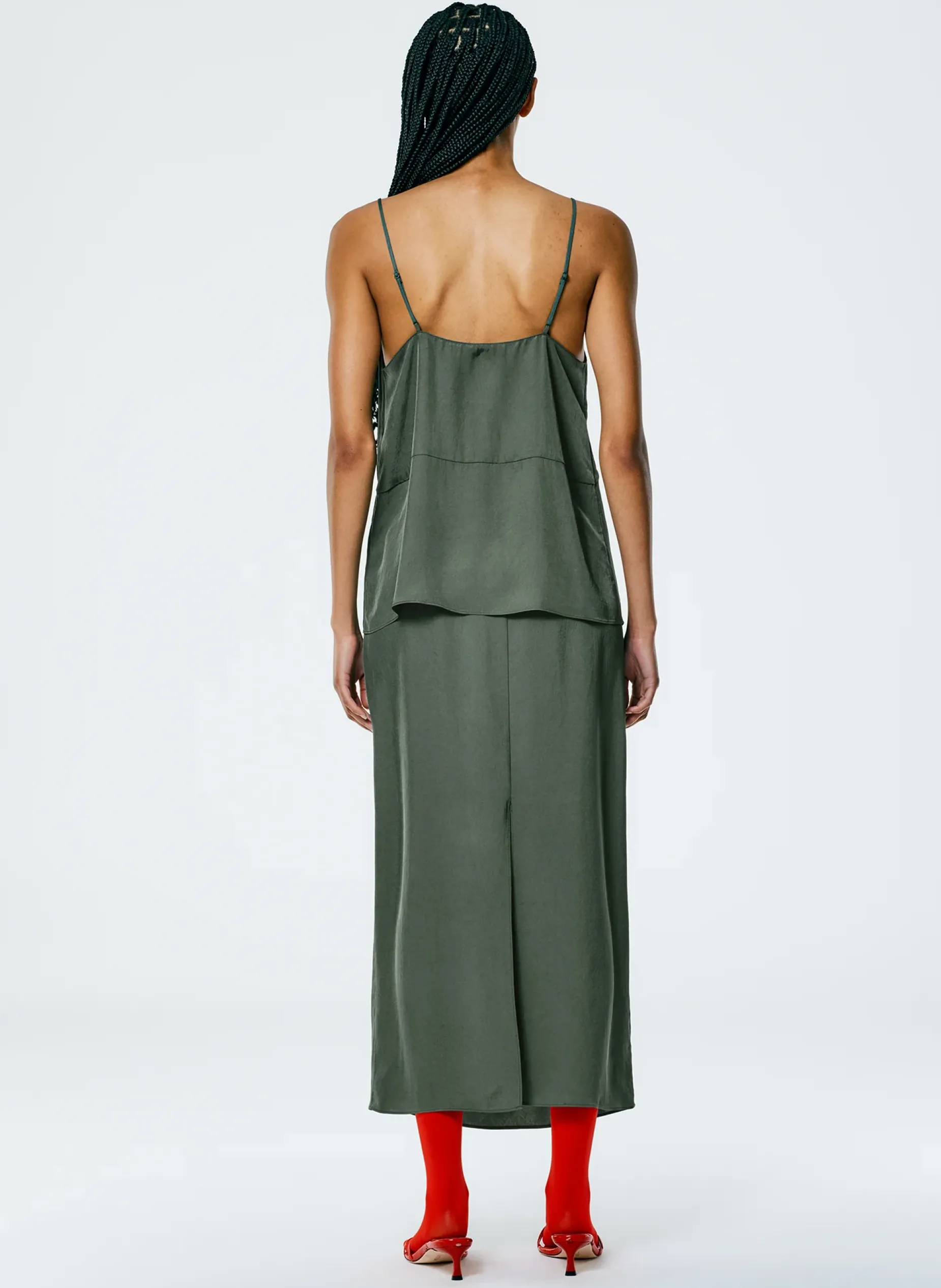 Skirts>Tibi The Slip Skirt Grey Pine
