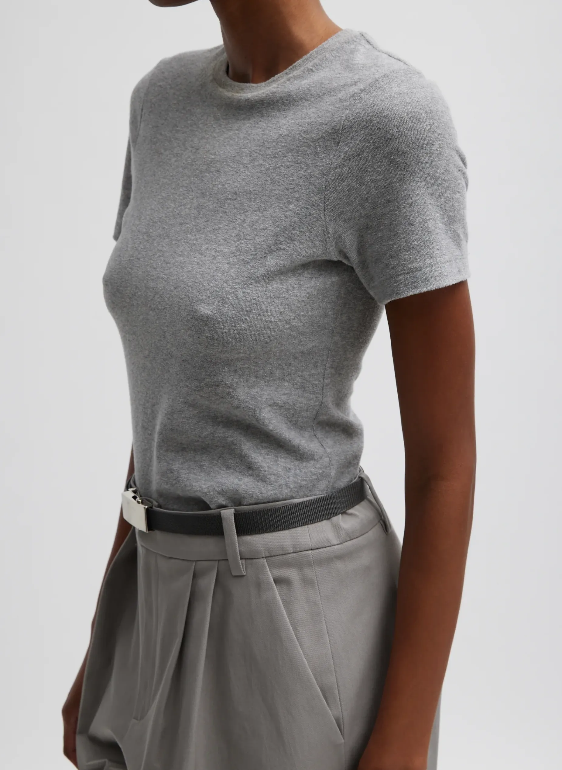 Belts|Curated Closets>Tibi Tobian Webbing Belt Grey