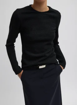 Belts>Tibi Tobian Webbing Belt Black