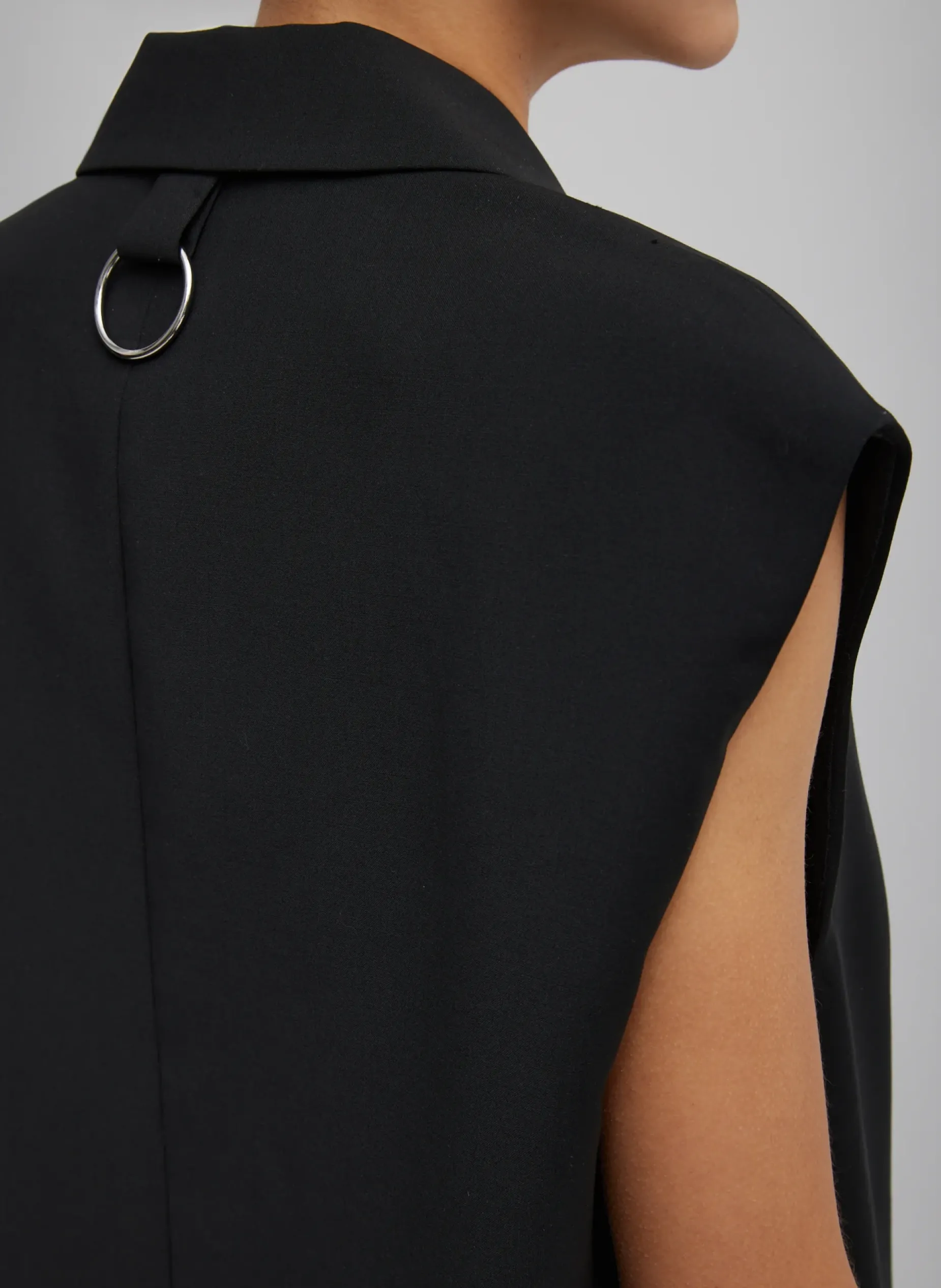 Suits|Jackets & Outerwear>Tibi Tropical Wool Liam Vest Black