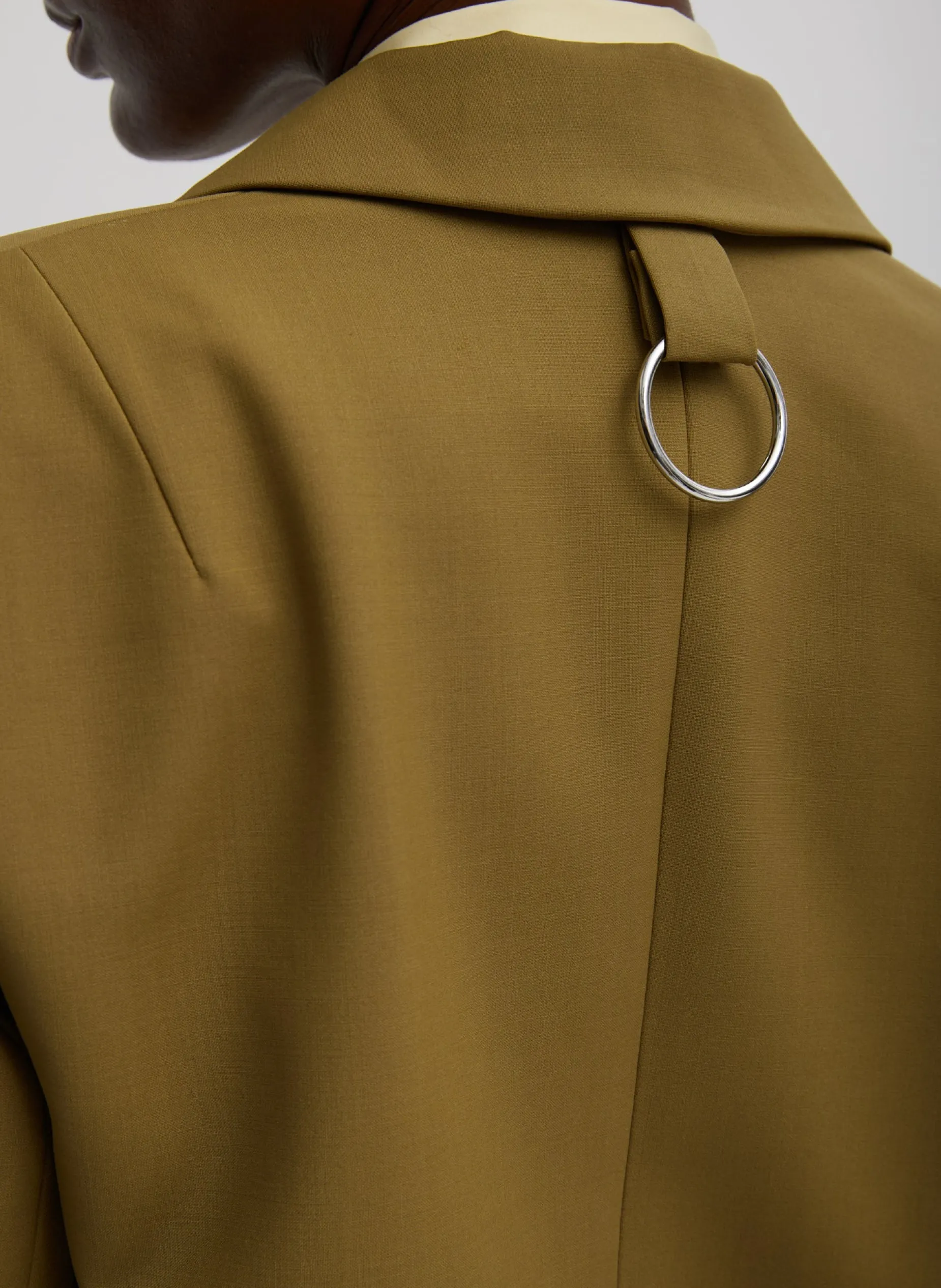 Suits|Jackets & Outerwear>Tibi Tropical Wool Max Blazer Dark Hazel