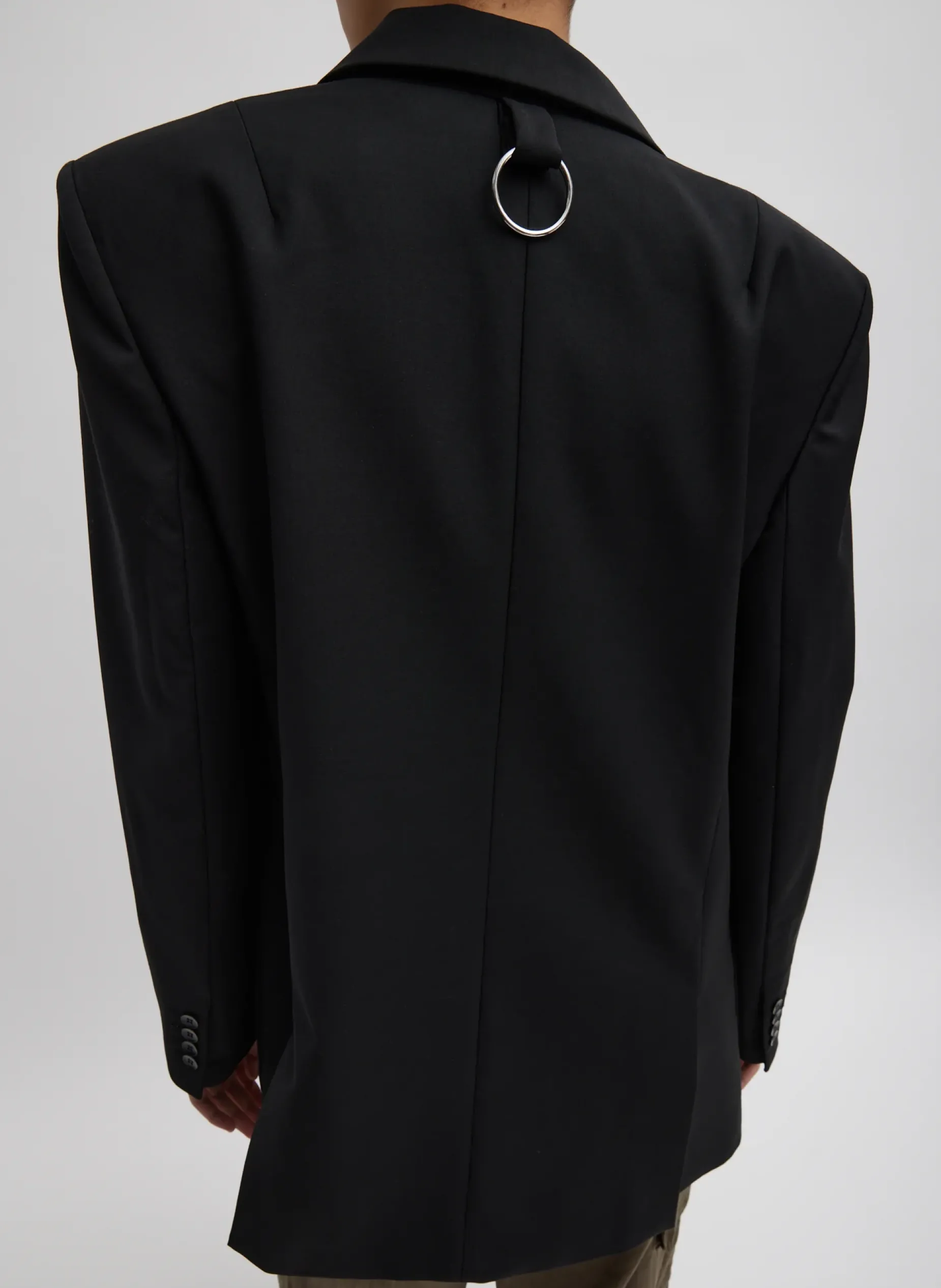 Suits|Jackets & Outerwear>Tibi Tropical Wool Max Blazer Black
