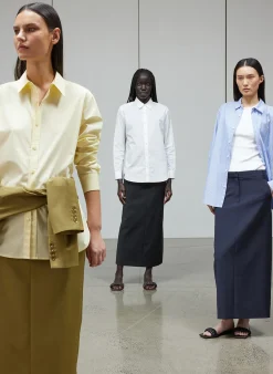 Suits|Fundamentals - WOFs>Tibi Tropical Wool Maxi Trouser Skirt Dark Hazel