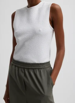 Pants & Shorts>Tibi Tropical Wool Relaxed Cargo Short Dark Stone