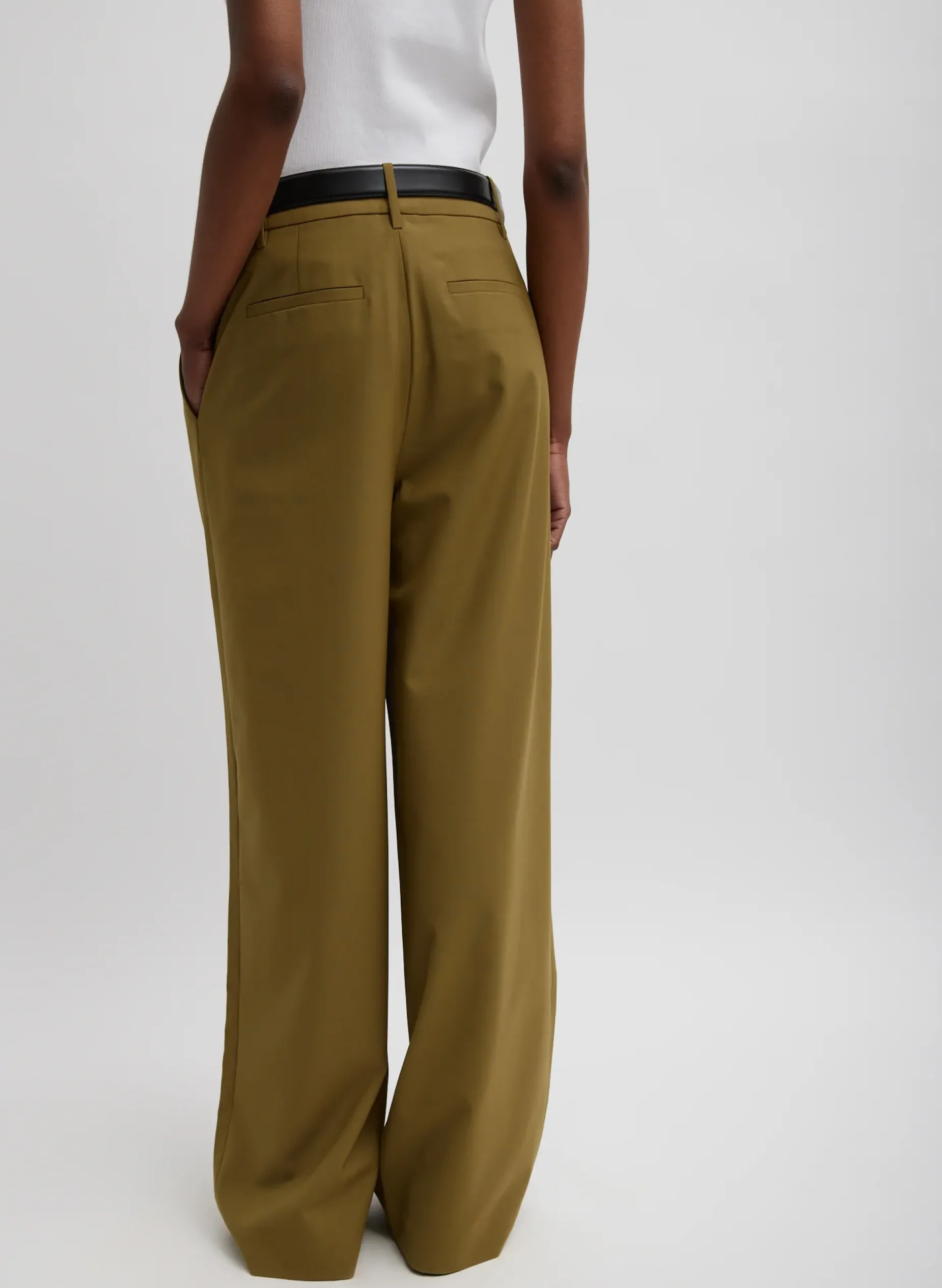 Suits|Pants & Shorts>Tibi Tropical Wool Stella Pant Dark Hazel