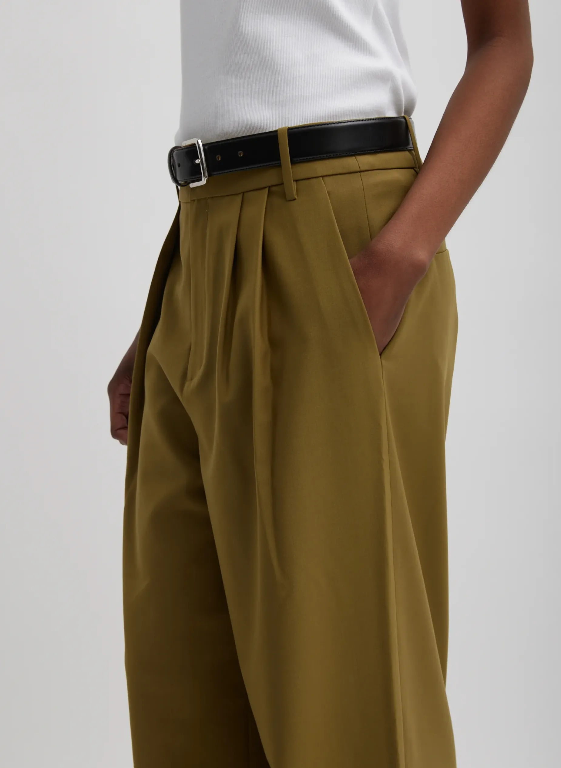 Suits|Pants & Shorts>Tibi Tropical Wool Stella Pant Dark Hazel