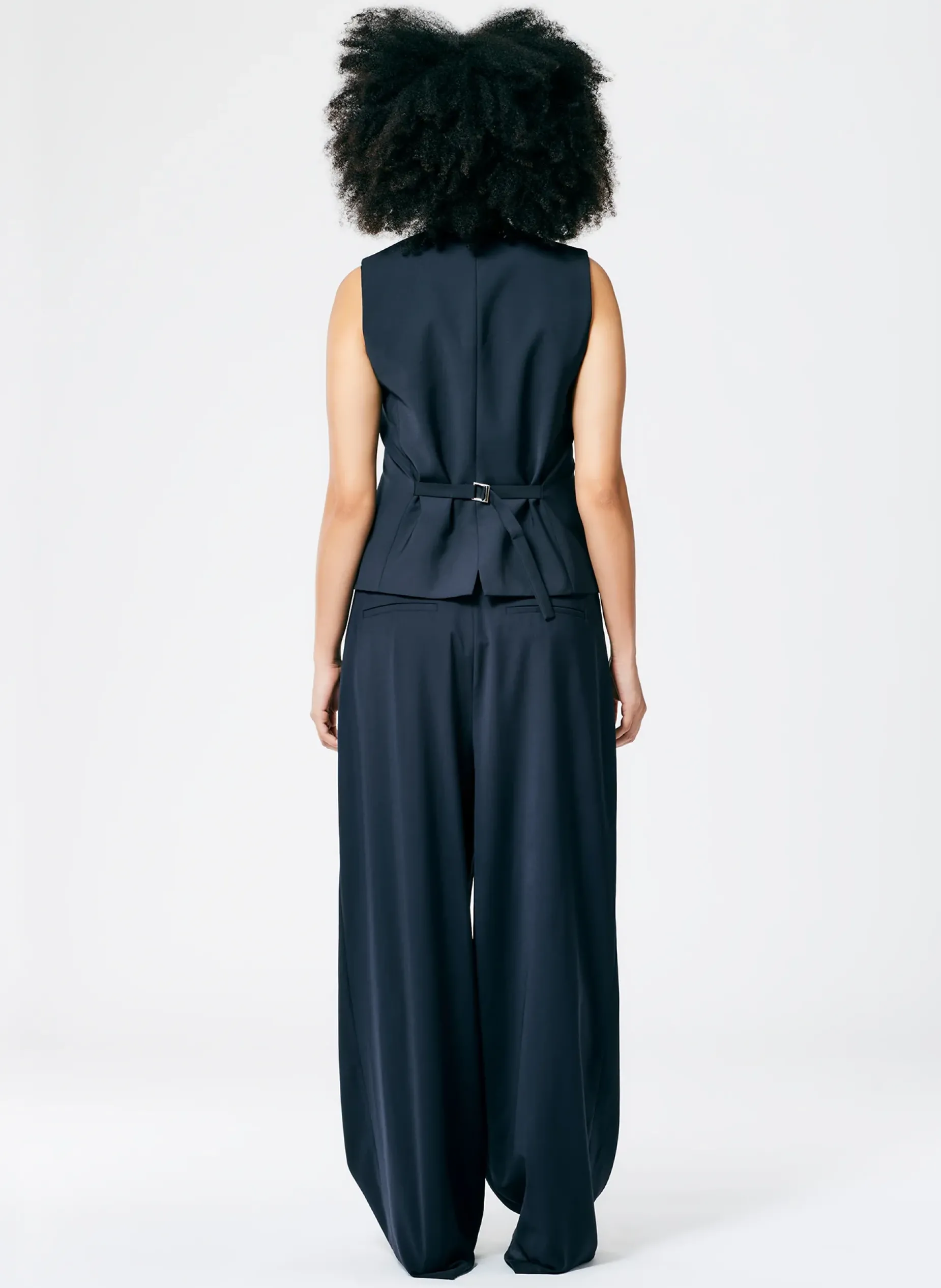 Suits|Tops>Tibi Tropical Wool Vest Navy