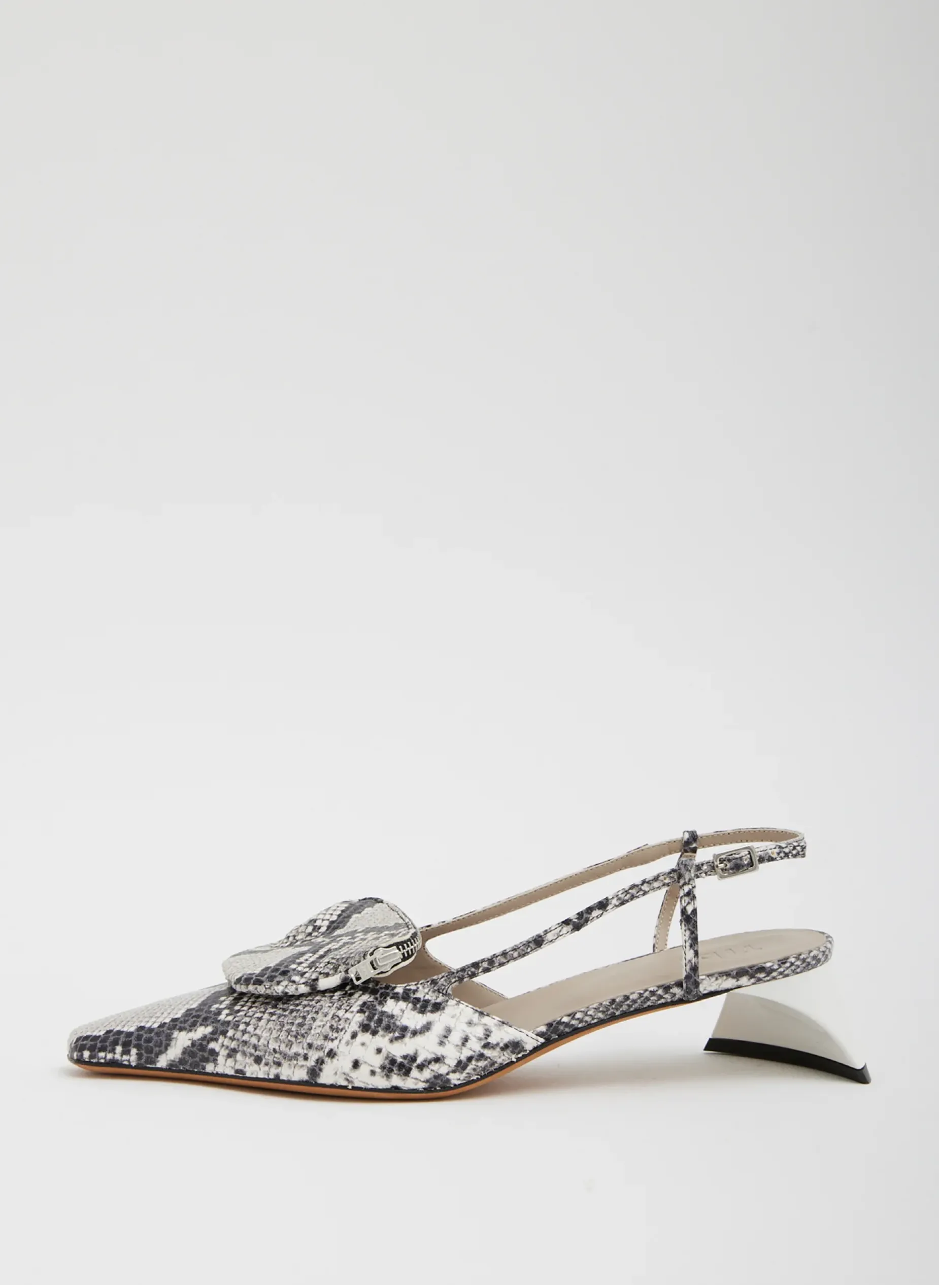 Heels>Tibi Victor Embossed Snake Slingback Grey Embossed Snake