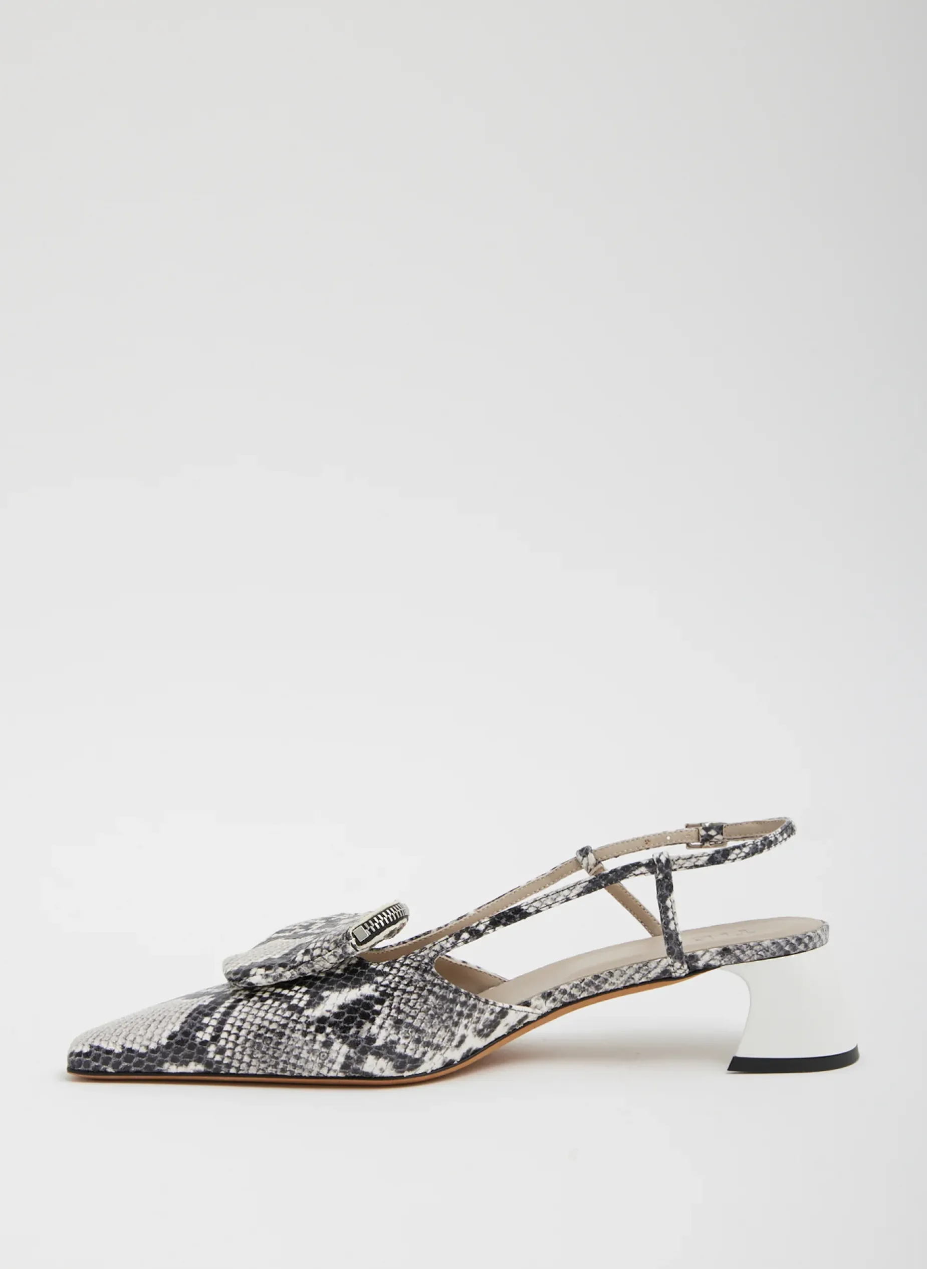 Heels>Tibi Victor Embossed Snake Slingback Grey Embossed Snake
