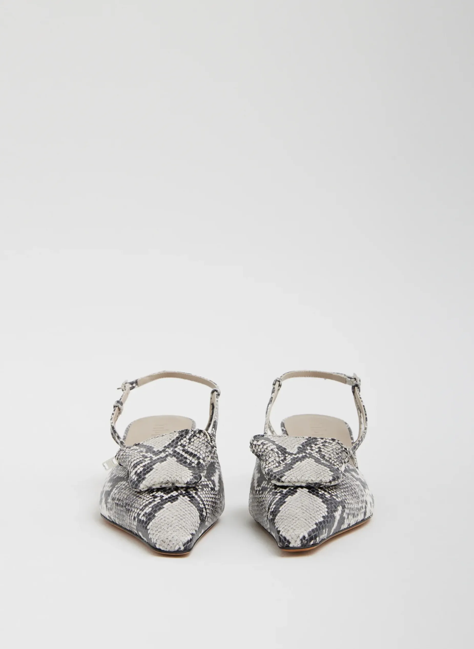 Heels>Tibi Victor Embossed Snake Slingback Grey Embossed Snake