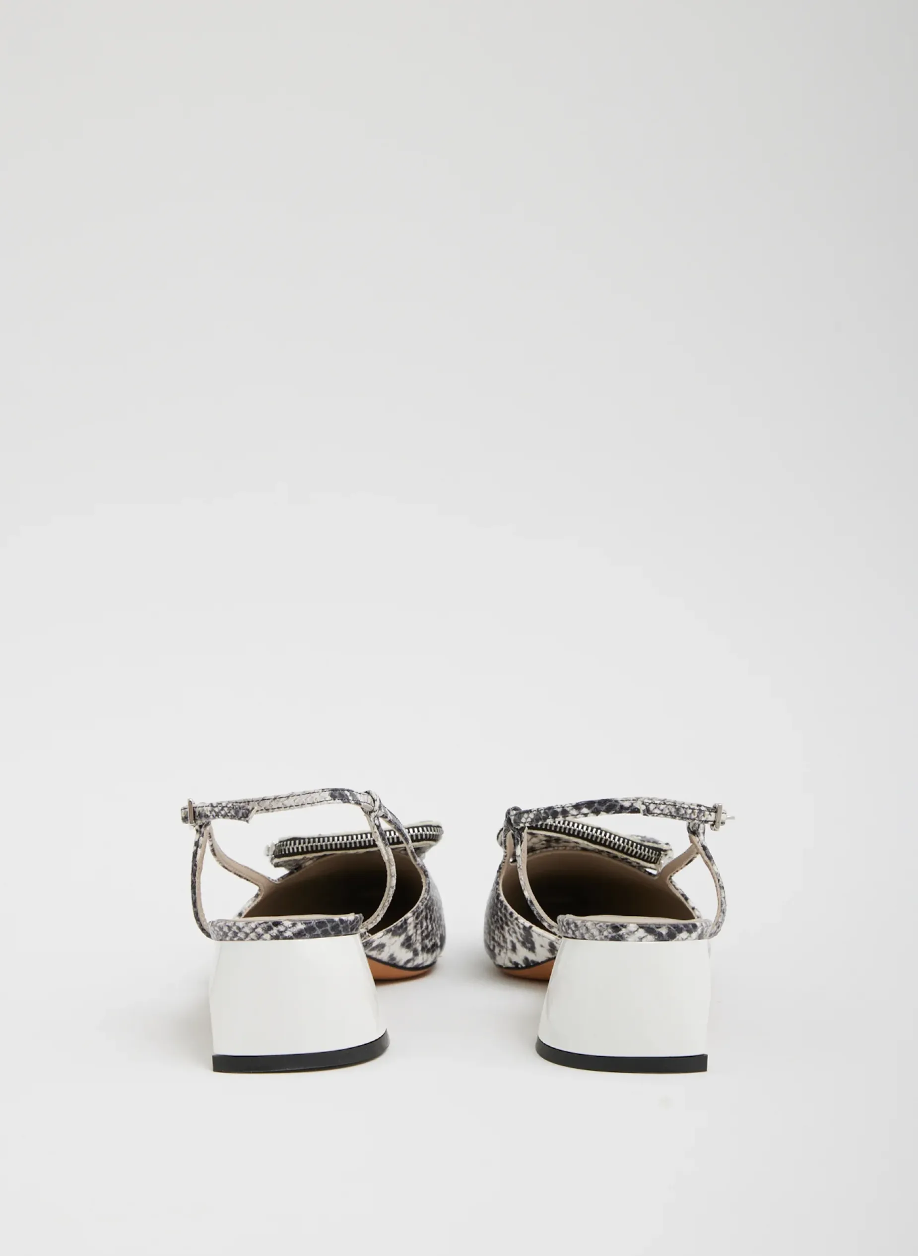 Heels>Tibi Victor Embossed Snake Slingback Grey Embossed Snake