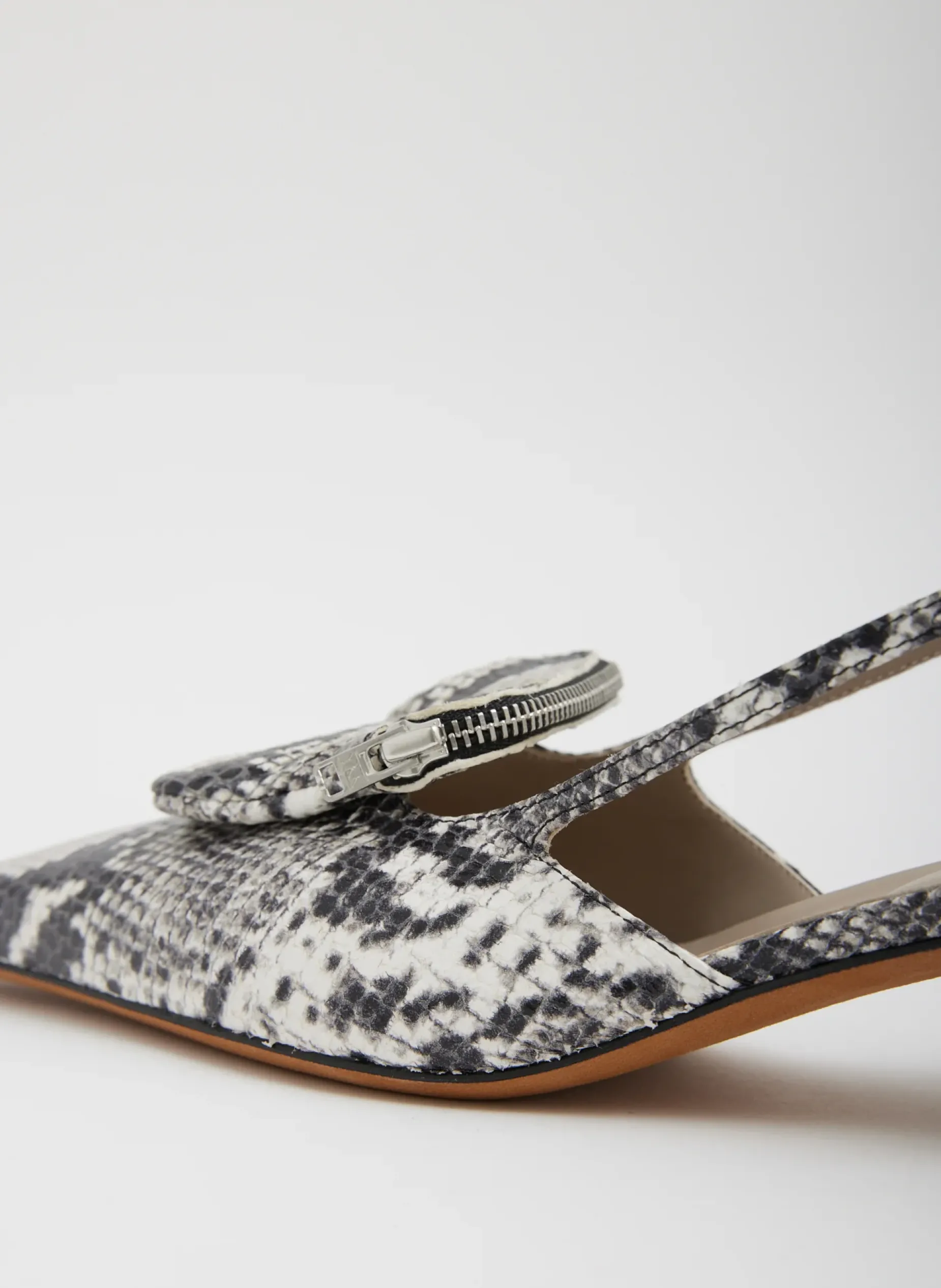 Heels>Tibi Victor Embossed Snake Slingback Grey Embossed Snake