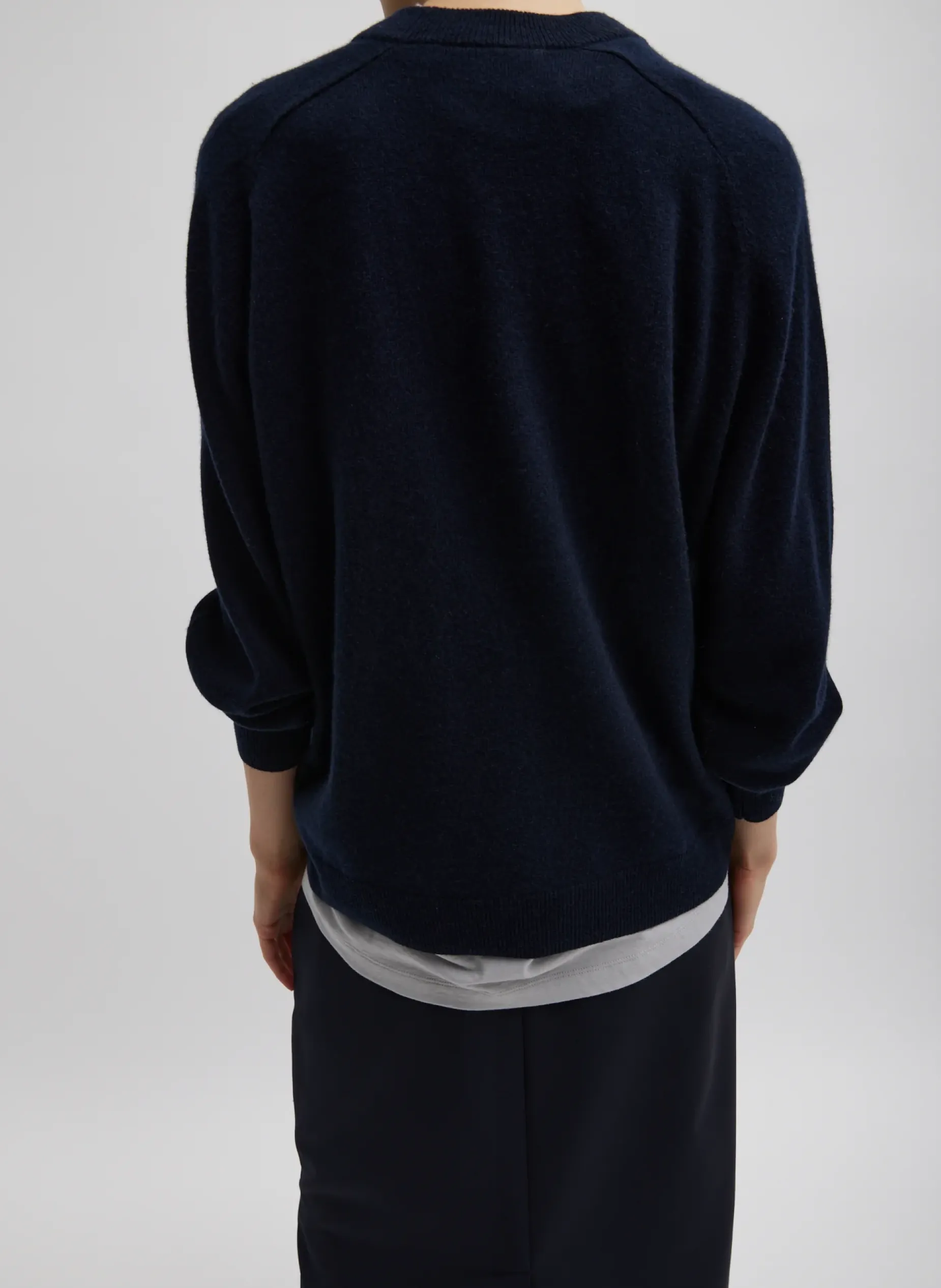 Knitwear & Sweatshirts|Fundamentals - WOFs>Tibi Washable Cashmere Crewneck Sweater Navy