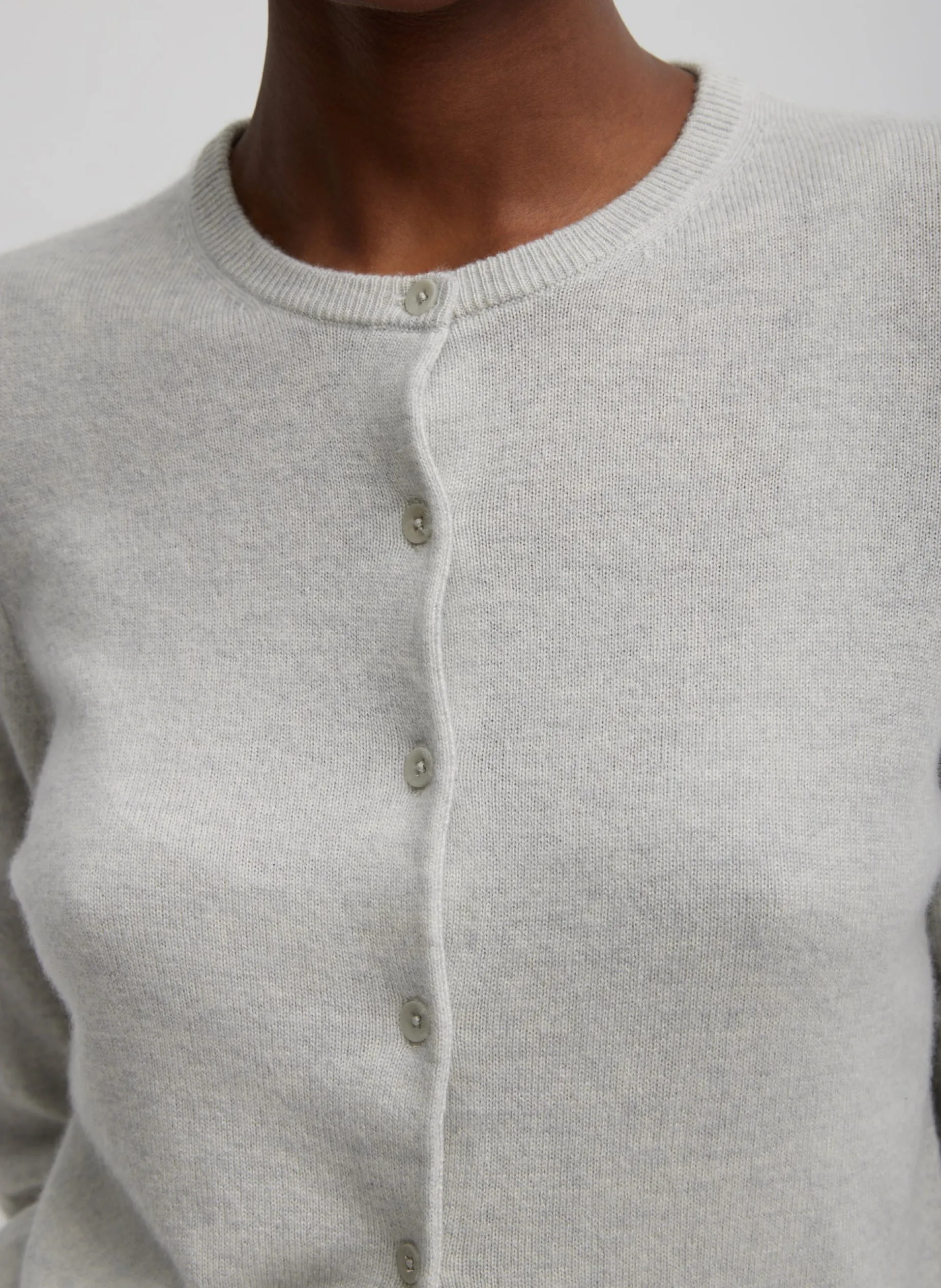 Knitwear & Sweatshirts|Fundamentals - WOFs>Tibi Washable Cashmere Shrunken Cardigan Light Heather Grey