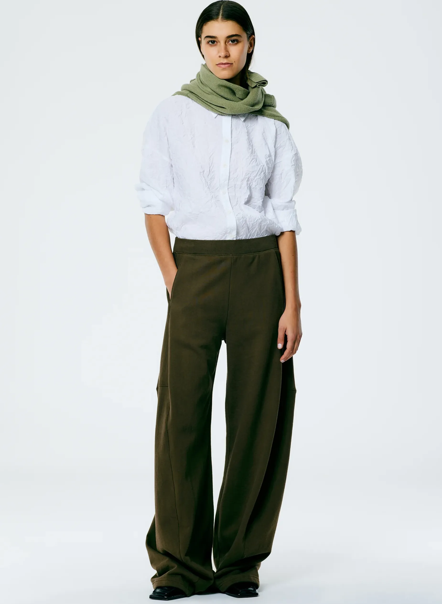 Leisure Sets|Pants & Shorts>Tibi Winslow Sweatpant - Regular Wood