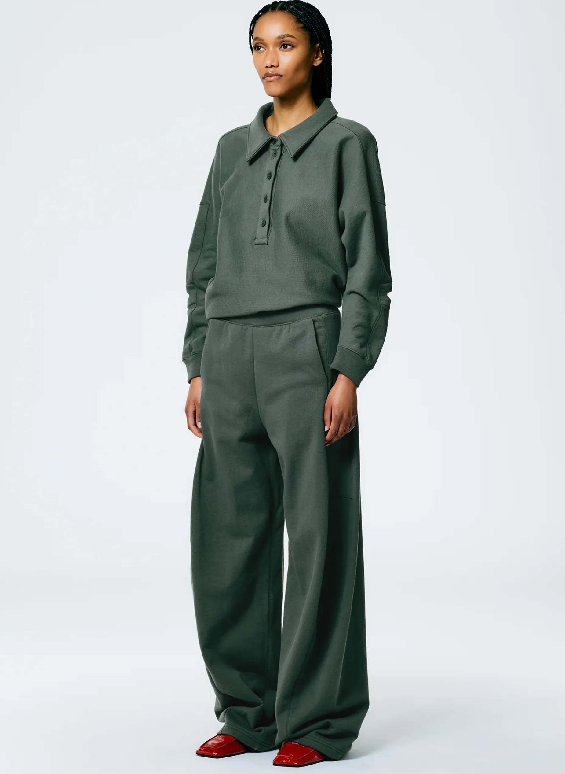Leisure Sets|Pants & Shorts>Tibi Winslow Sweatpant - Regular Grey Pine