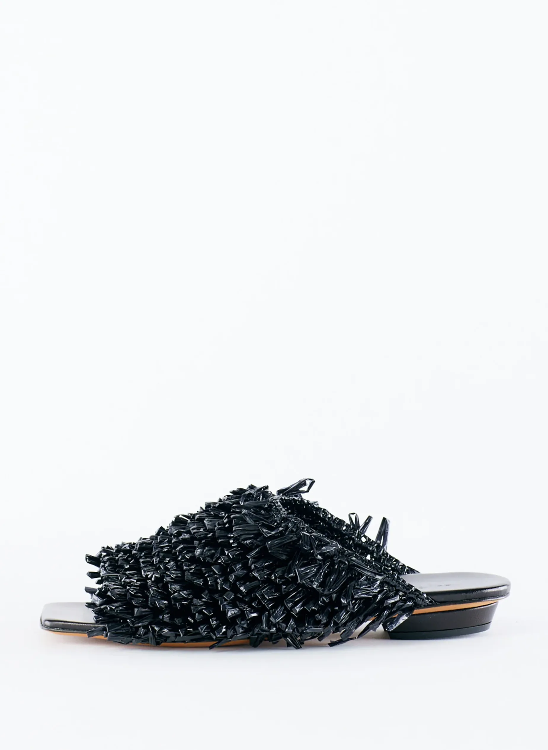 Flats>Tibi Woodward Raffia Flat Black