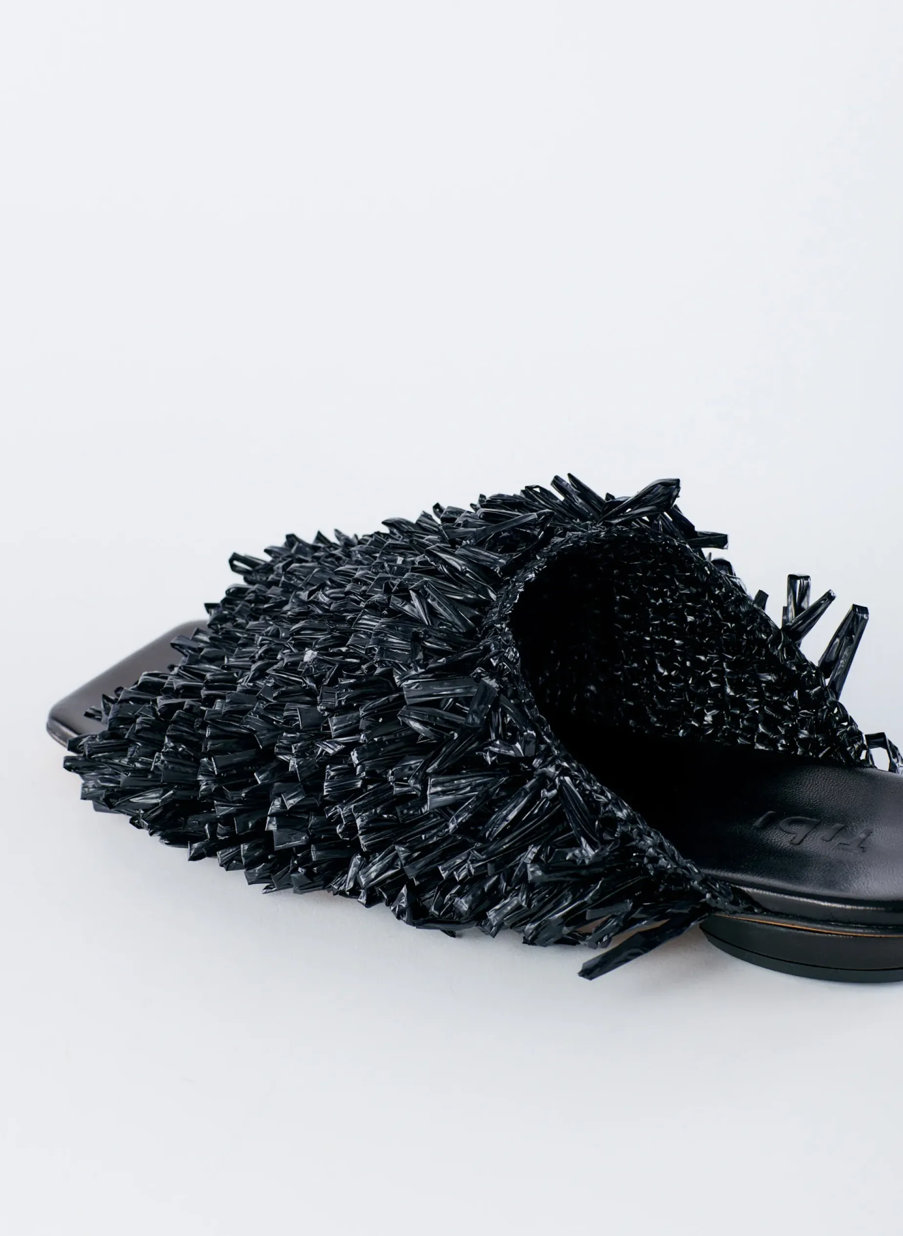 Flats>Tibi Woodward Raffia Flat Black